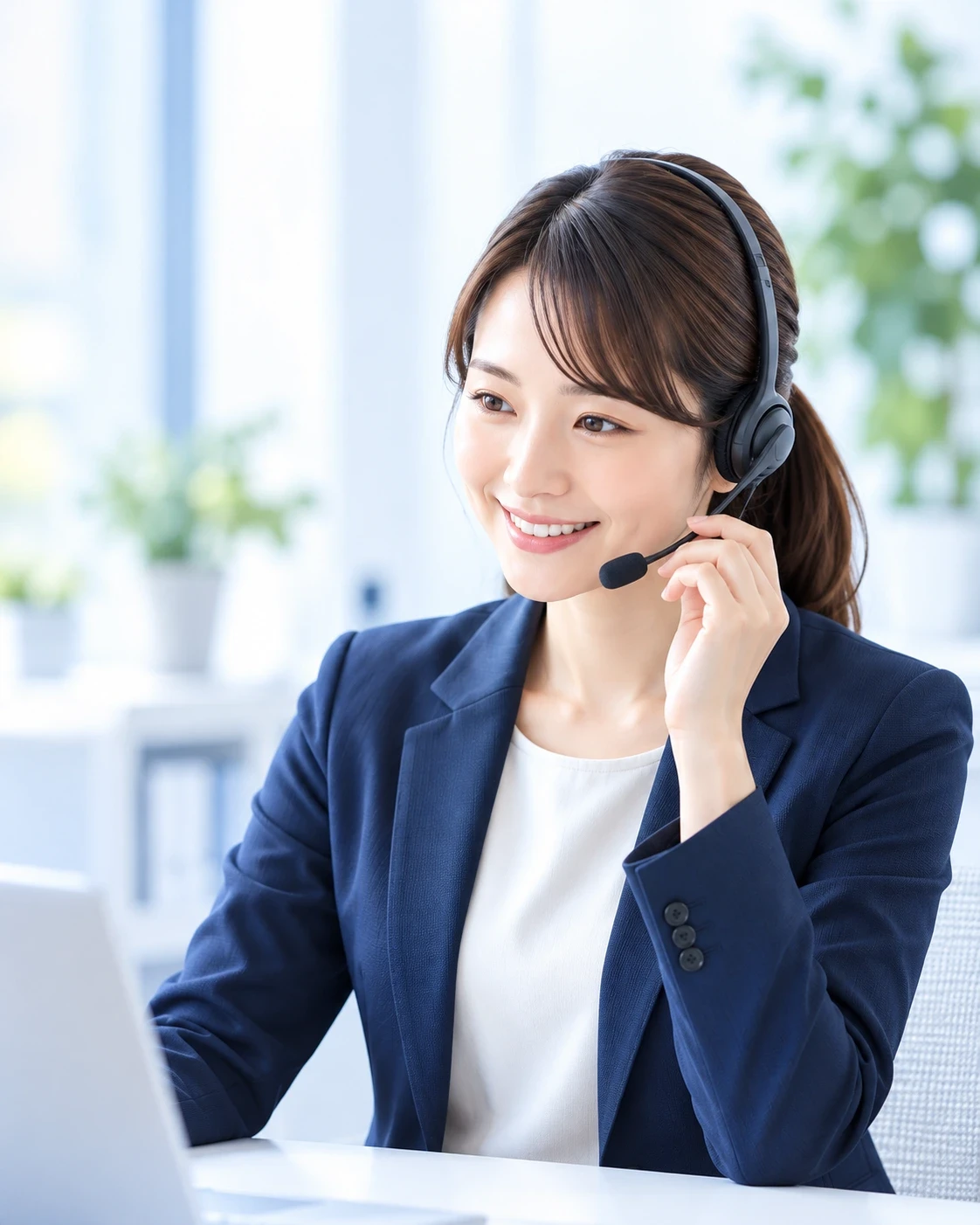 ヘッドセットをつけて相談に応じるスタッフのイメージ